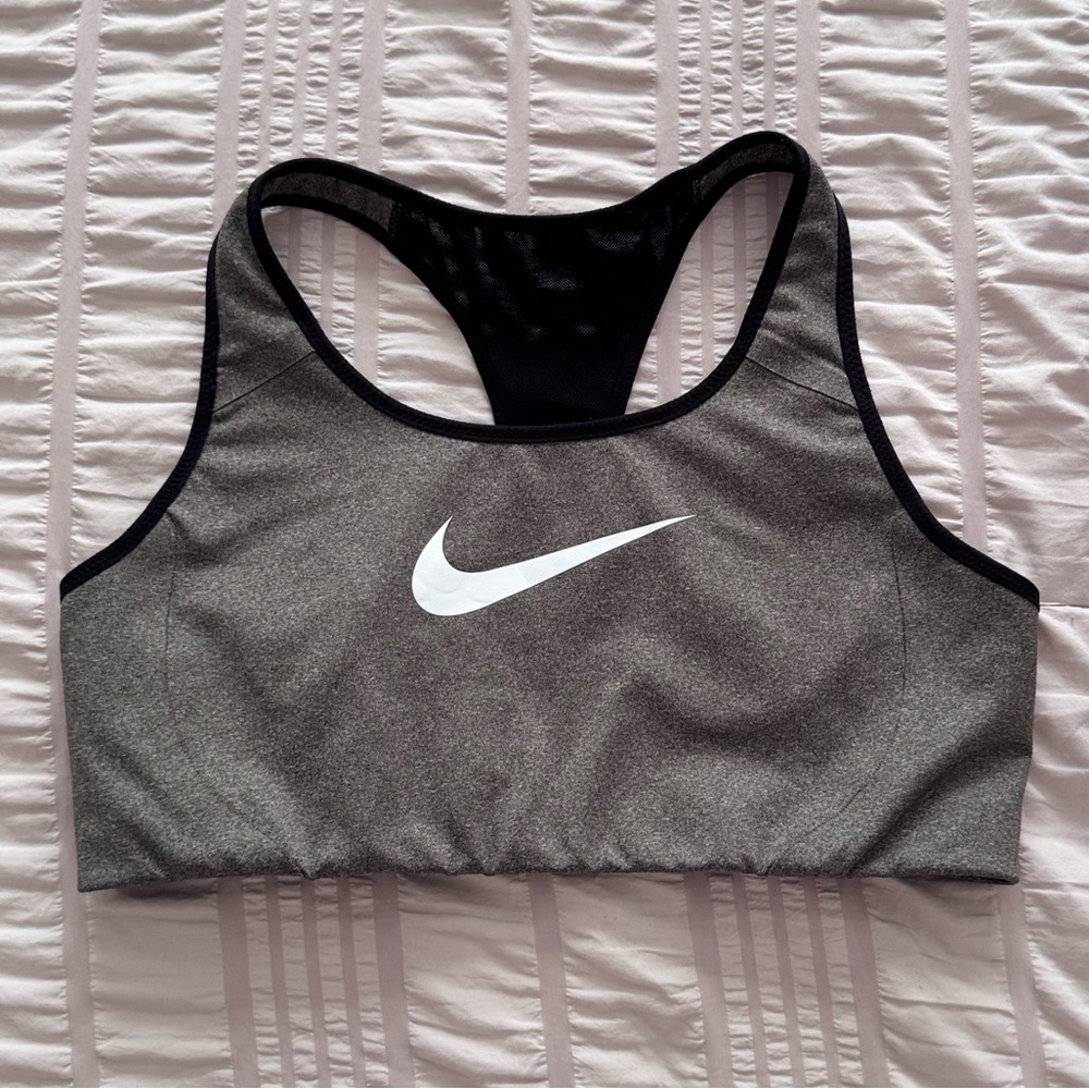 Nike Women's Black and Gray Sports Bra